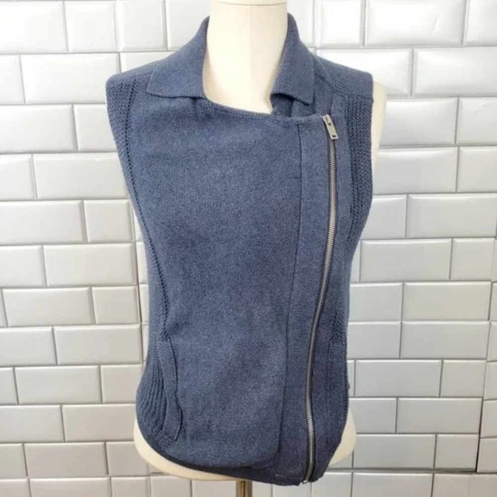 Banana Republic Assymetrical Zip Sweater Vest L - Picture 7 of 8
